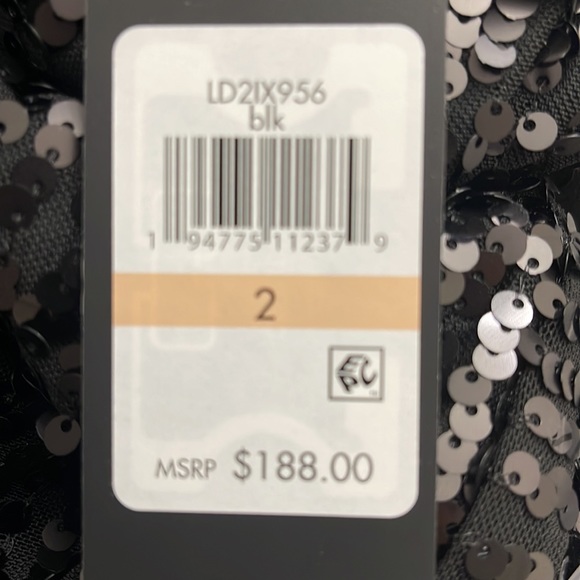 Brand new belted sequin mini black Karl Lagerfeld dress, size 2. - Picture 2 of 2